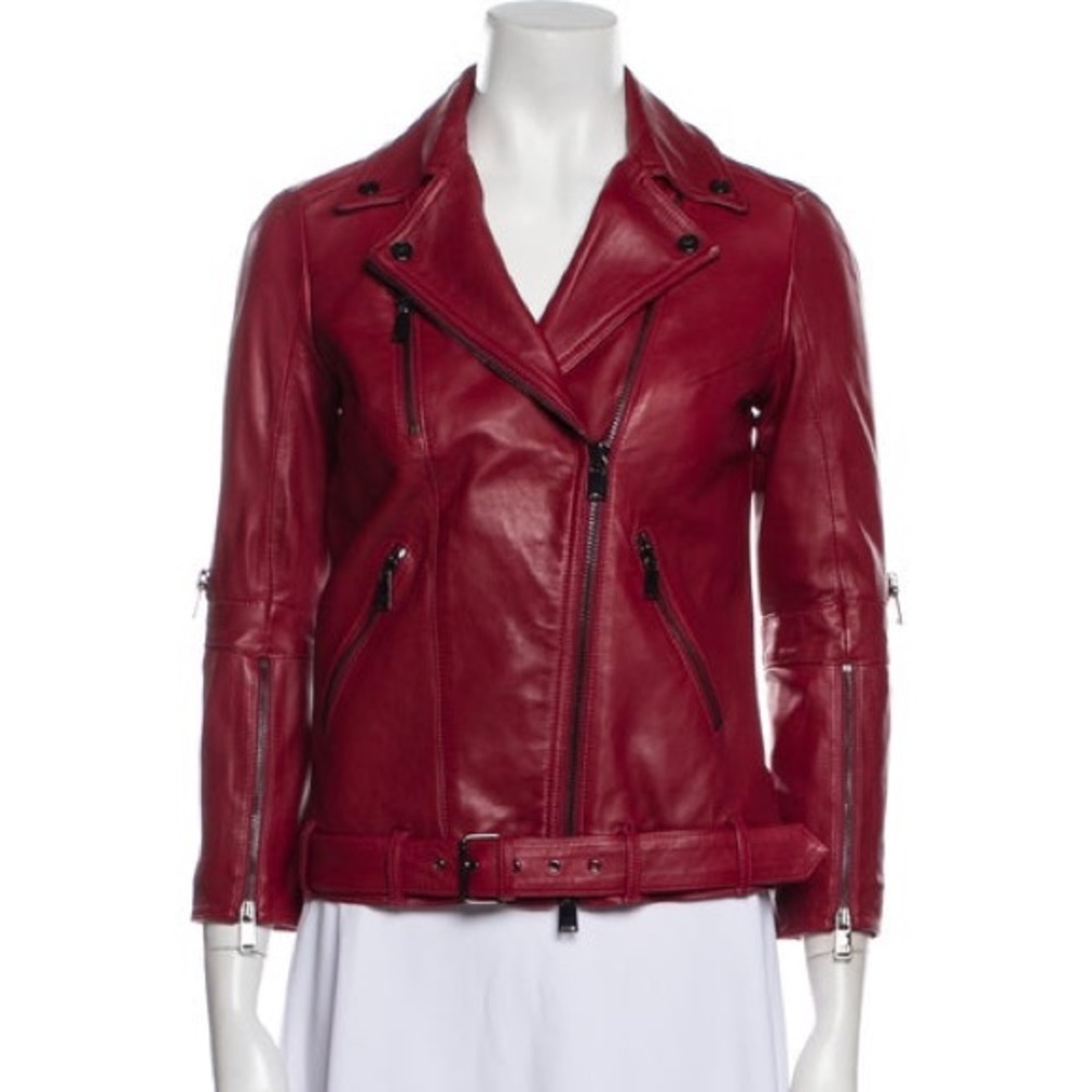 Haute Hippie Red leather jacket. Never worn.